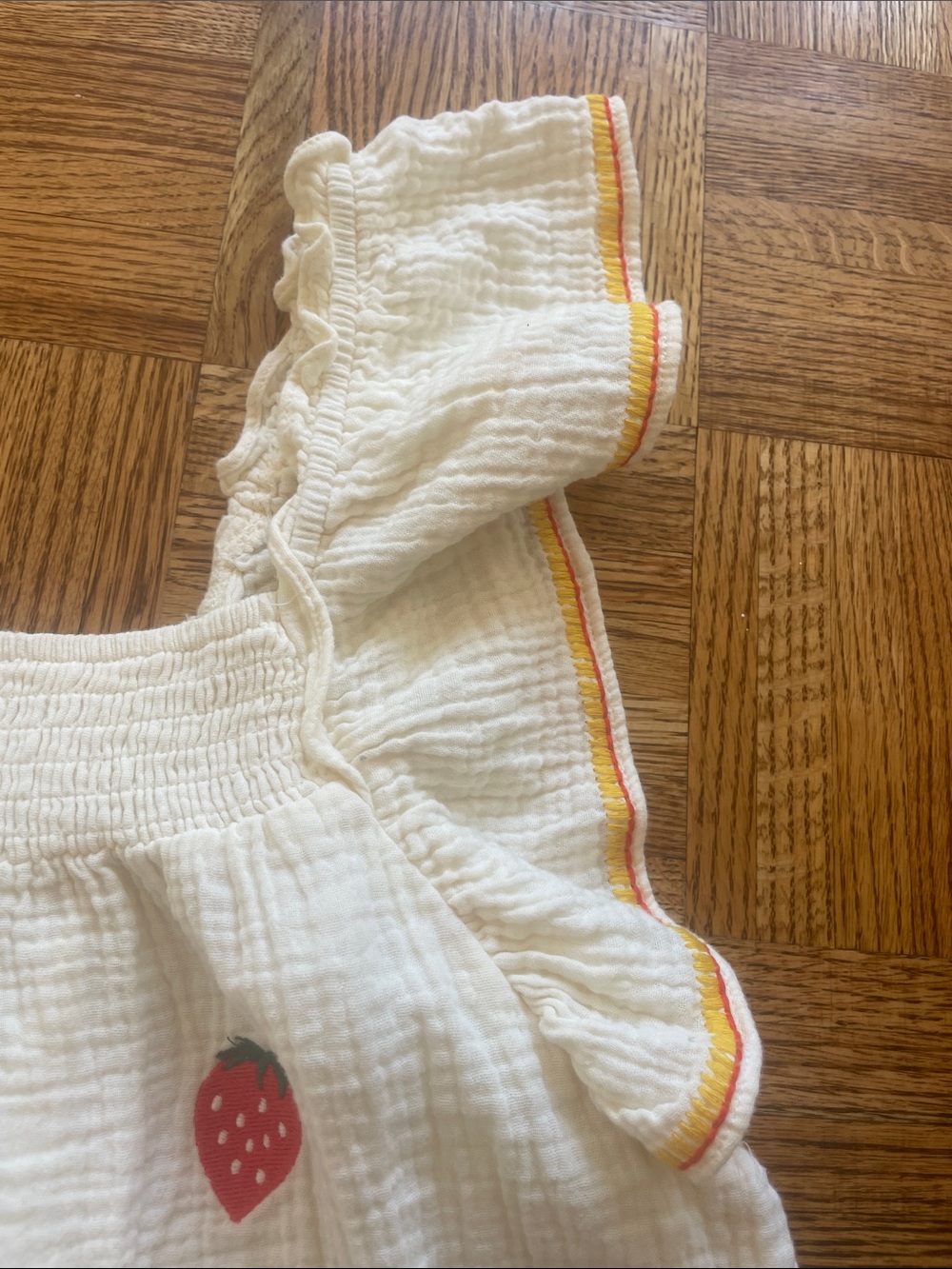 Umgee Cream Textured Gauze Seersucker Tank Top Medium 100% Cotton Summer - Picture 4 of 9